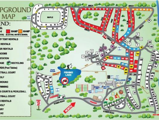 Kymer's Camping Resort map