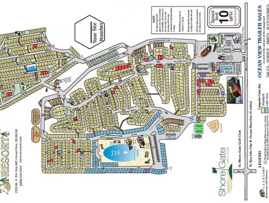 Site Map for Ocean View Resort